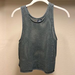 Knit mesh tank top
